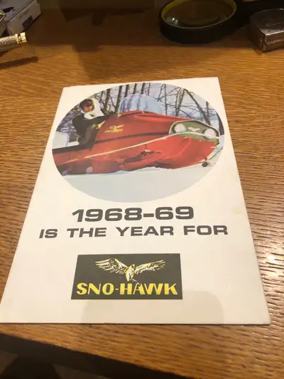 Rare 1968 Sno-Hawk brochure— like new— mike @ 780-812-1306-/. A lot cheaer than E Bay-/ 40.00obo che...