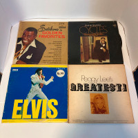 Vintage Mixed Vinyl Records Lot of 4 Elvis Armstrong Sinatra Peg