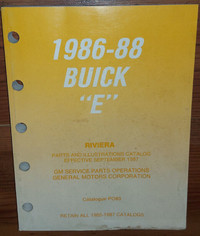 1986-88 BUICK E RIVIERA Parts Illustrations Catalog  Manual