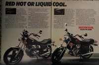 1980 Honda CB650/CX500 XLarge 2 Pg Original Ad 