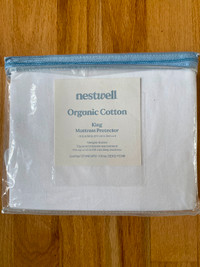 New in package-Nestwell organic cotton mattress protector; KING