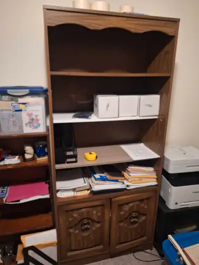 Shelving unit with bottom cupboard, View more