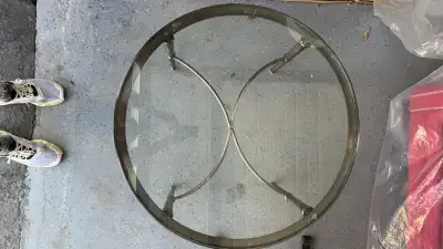 Round Metal frame & Glass Coffee Table from Banff Springs Hotel, View more