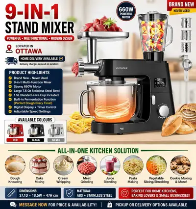  9-IN-1 Stand Mixer – Brand New , View more