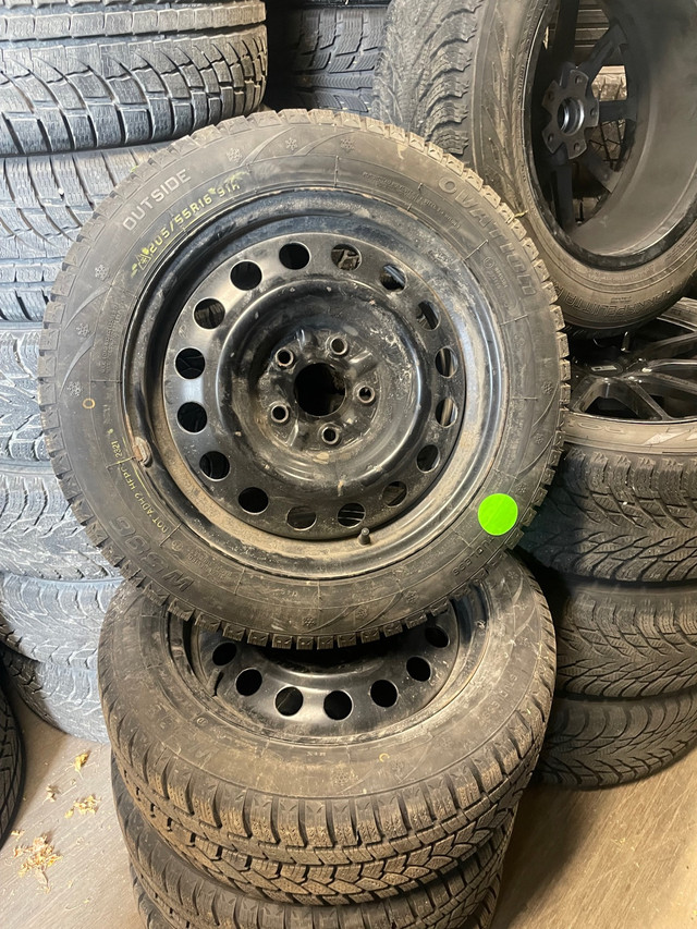 16” Honda civic rims with 205-55-16 ovation winter tires in Tires & Rims in Markham / York Region