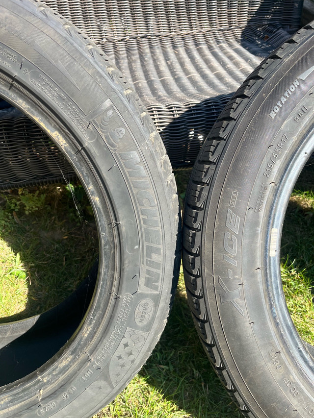 Two winter tires 215/55R17 Michelin X-ICE Used in Tires & Rims in Ottawa - Image 4