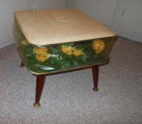 Vintage hassock/footstool from the 1950s, unique, survivor!