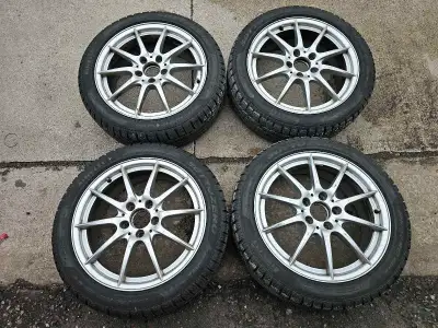 Set of 4 original 17 inches mercedes benz rims with Pirelli winter tires on them 205/50/R17. Rims an...