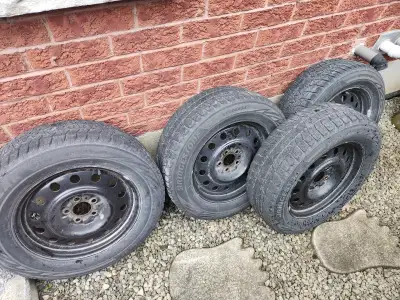 Blizzak WS80 winter tires on steel wheels. Tire tread quite low, I decided to get a new set for next...