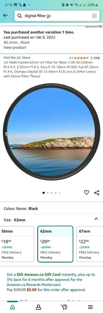 JJC Multi-Coated 40.5mm UV Filter Lens Protector , View more