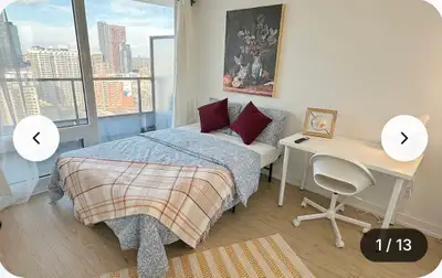 ️ PRIVATE FURNISHED ROOM FOR SUBLEASE – DOWNTOWN TORONTO Sky Group Residence – 85 Wood Street, Toron...