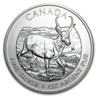 2013 RCM Wildlife Series Silver Coin 1 oz. PRONGHORN ANTELOPE