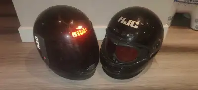 Two old moto helmets xxl and m size all 15$, View more