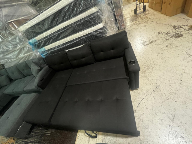 Sale Sale New Pullout Bed Sofa available in Grey and Black in Couches & Futons in Barrie