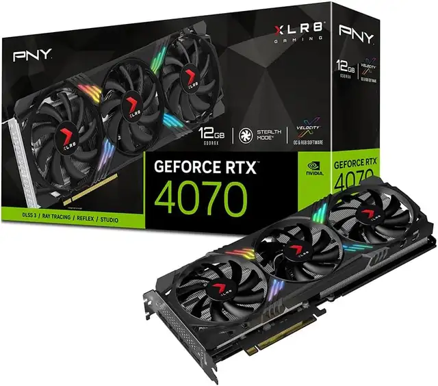 PNY GeForce RTX 4070 12GB RGB GDDR6X Video Card62863276608002124