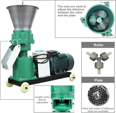 4mm Farm Animal Pellet Mill Machine 4.5KW 200KG/h 239202, View more