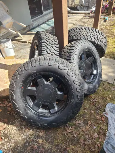 Tire only 2 month on GMC factory 6 bolt rim. 265 70 17. Tire worth 1700 in brand new. 10 ply. Tires...