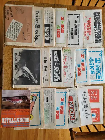 Copies of Toike Oike newspaper. A production of University of Toronto Engineering Faculty students....