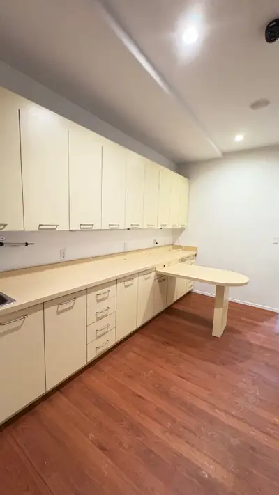 Reno Sale Dundas! 14ft Cabinets + Heavy Glass Shelves + Lights, View more