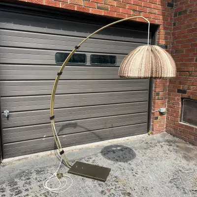 Vintage MCM Brass Arc Floor Lamp, View more