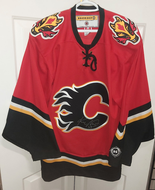Calgary Flames jersey - Oliwa autographed jersey in Arts & Collectibles in Red Deer