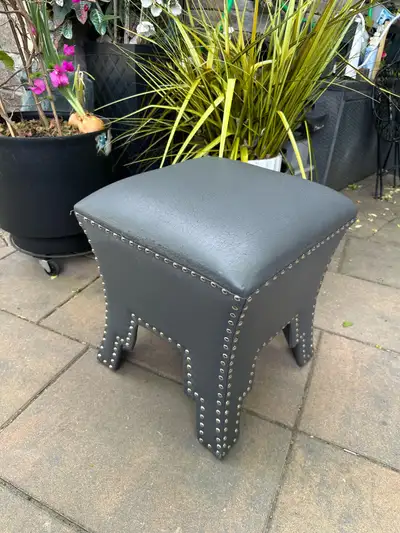 HomSense Grey Faux Leather Ottoman Footstool, View more