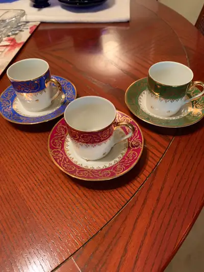 Limoges demitasse cups and saucers, View more