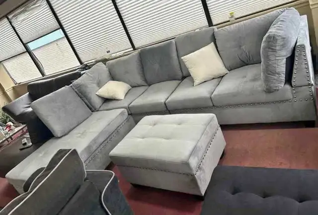 Velvet L Shape Sectional – Soft Touch | Free Delivery Brand New in Couches & Futons in Peterborough - Image 4