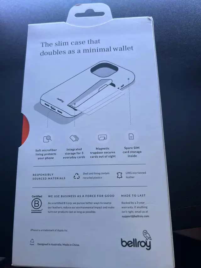 Bellroy iPhone 15 Pro Max case - Brand New in Cell Phone Accessories in City of Toronto - Image 3