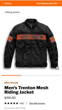 Men’s Large Harley coat  like new 