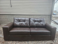 Leather sofa.