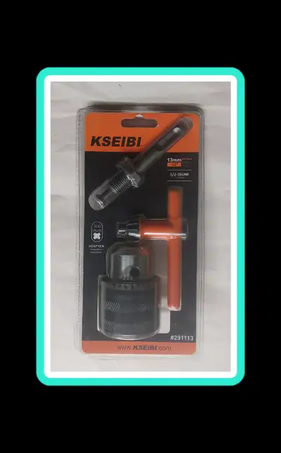 KSEIBI 1/2" Drill Chucks with  Adaptor and Key Grip , View more