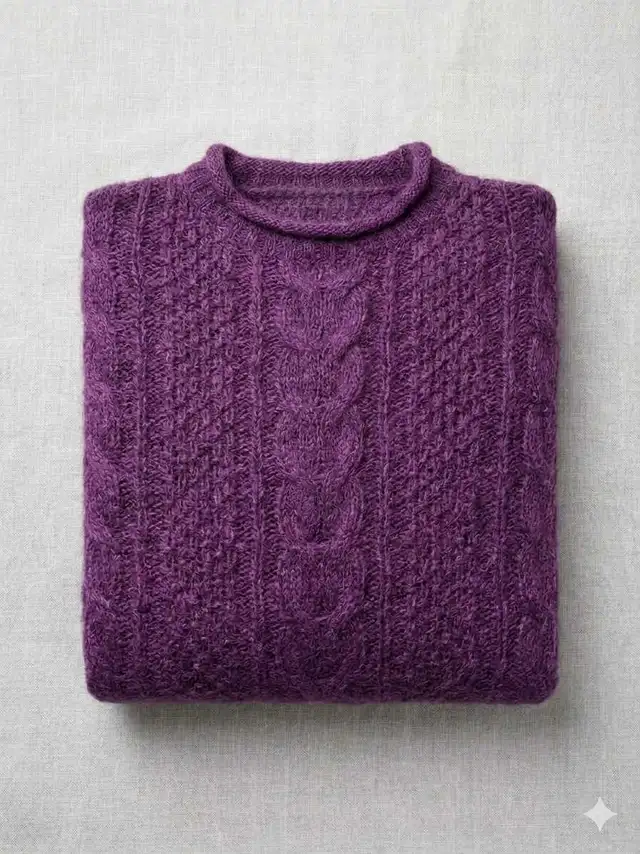 United Colors of Benetton Purple Mohair Cable Knit Sweater | Women's ...