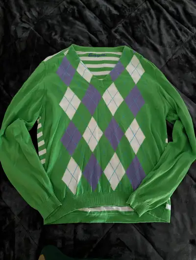 Energie Argyle Sweater (reversible) Size L, View more