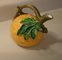 Antique Rare French P. Bardinet Depose Limoges Orange Decanter