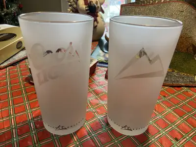 Price take all 8 glasses 2 Coors ( frosted with wording etched in ) 2 Corona ( stenciled on ) 2 MOLS...