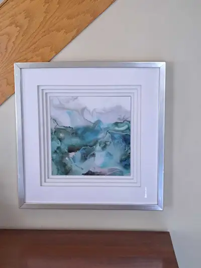 Large framed art work w triple mat wall art home décor modern, View more