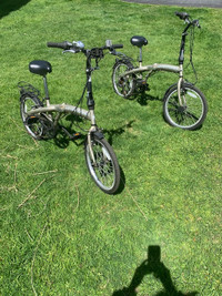 Two Adventure folding bicycles for sale.