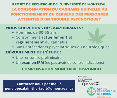 Allô, Nous sommes présentement à la recherche de participants pour notre étude! CRITÈRES - Hommes en...