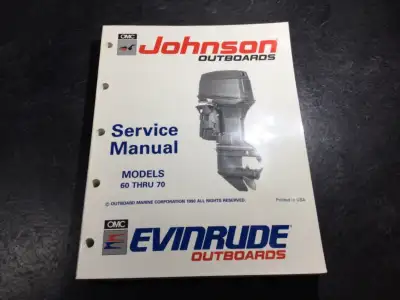 1991 Johnson Evinrude 60-70 HP 3 cyl Outboard Manual EI 60 65 70, View more