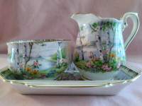 On HOLD..Royal Albert Creamer and Open Sugar with Tray