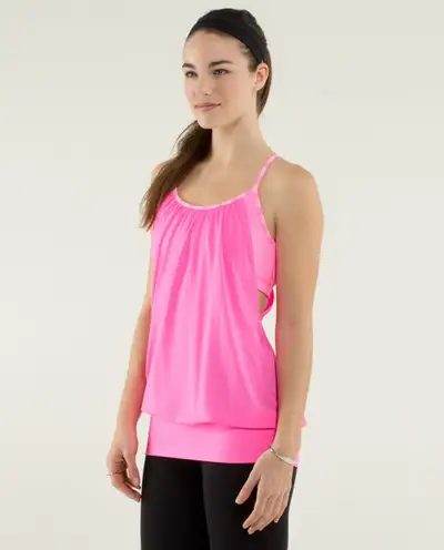 LULULEMON ZING PINK HYPER STRIPE NO LIMITS TANK, View more
