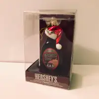 Hersheys Syrup Handcrafted Glass Christmas Ornament 5 Inch Tall