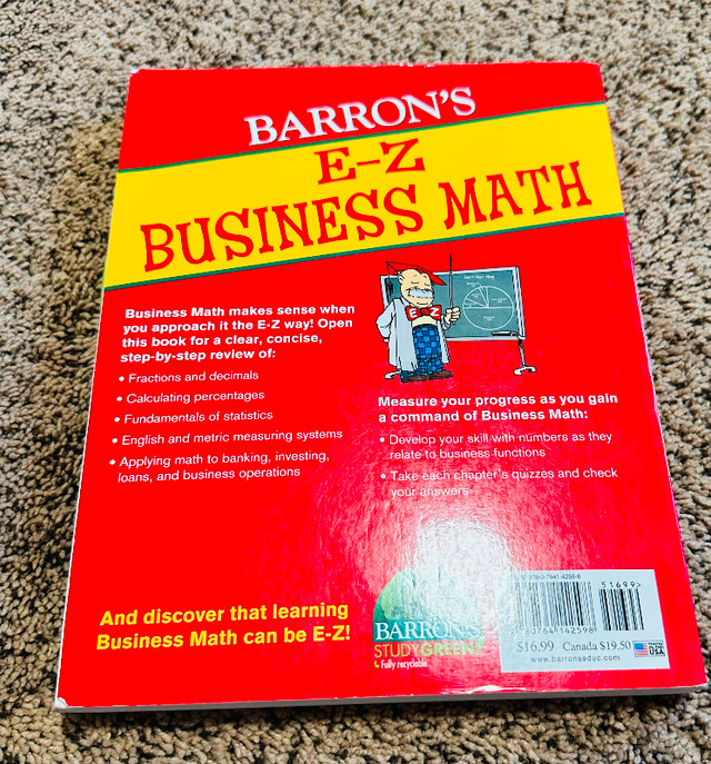 E-Z Business Math (Barron's Easy Way) in Textbooks in Calgary - Image 2