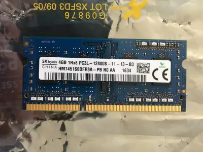 MÉMOIRE RAM MEMORY 4GB DDR3L 1600MHz PC3L-12800S 1Rx8 1.35V, View more