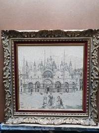 Venise palais canal maison personnage place art tableau