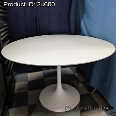 White Nuevo Cal Round Dining Meeting Table, View more