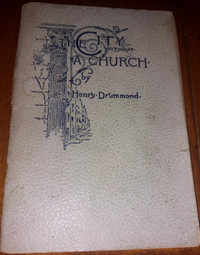 c1890 The City without a Church H. Drummond Book