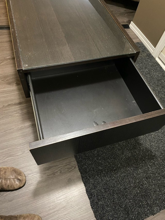 Coffee Table - Glass Top with side storage  in Coffee Tables in Edmonton - Image 4