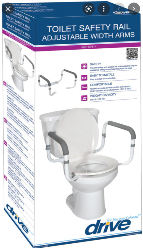 Drive Medical Toilet Safety Rail New in the Box $79 dans Santé et besoins spéciaux  à Ouest de l’Île - Image 4